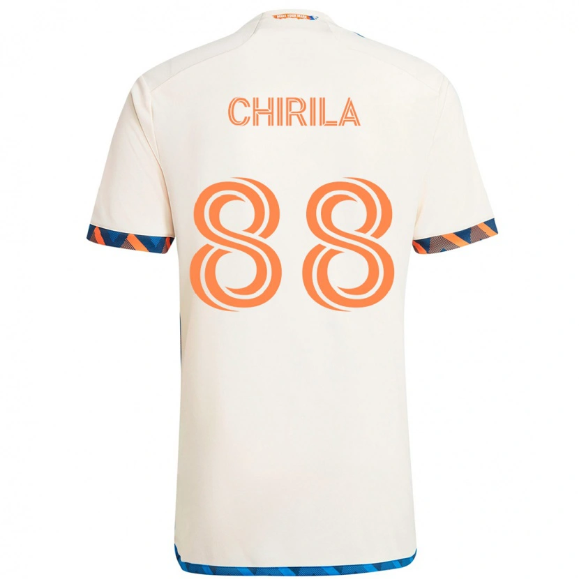 Danxen Mulher Camisola Andrei Chirilă #88 Branco Azul Laranja Alternativa 2025/26 Camisa