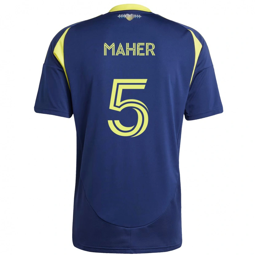 Danxen Mulher Camisola Jack Maher #5 Azul Marinho Amarelo Alternativa 2025/26 Camisa