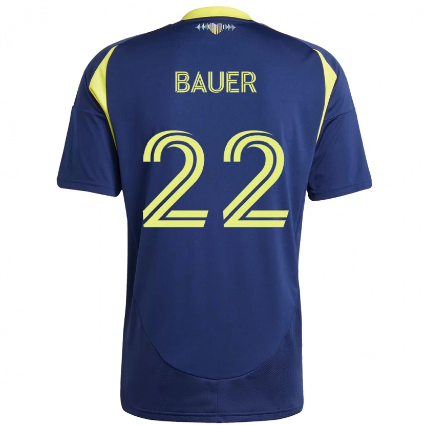 Danxen Mulher Camisola Josh Bauer #22 Azul Marinho Amarelo Alternativa 2025/26 Camisa