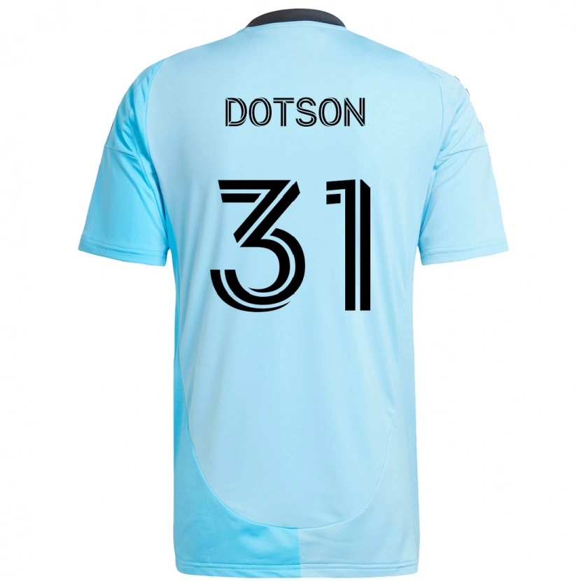 Danxen Mulher Camisola Hassani Dotson #31 Azul Celeste Alternativa 2025/26 Camisa