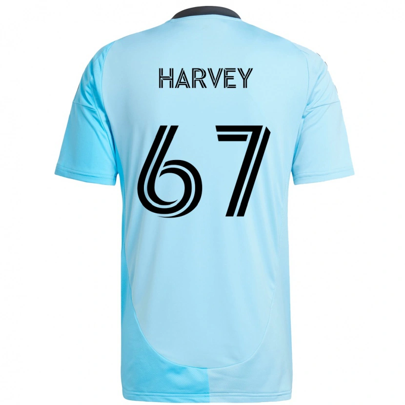 Danxen Mulher Camisola Carlos Harvey #67 Azul Celeste Alternativa 2025/26 Camisa