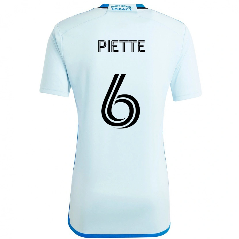 Danxen Mulher Camisola Samuel Piette #6 Azul Celeste Azul Escuro Alternativa 2025/26 Camisa