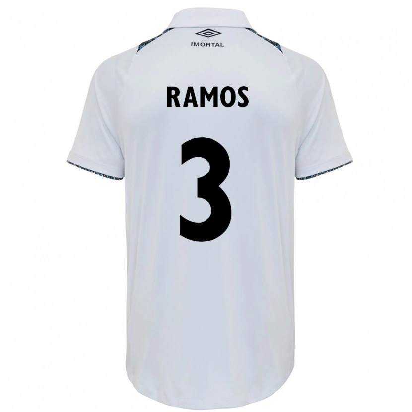 Danxen Mulher Camisola João Ramos #3 Branco Azul Alternativa 2025/26 Camisa