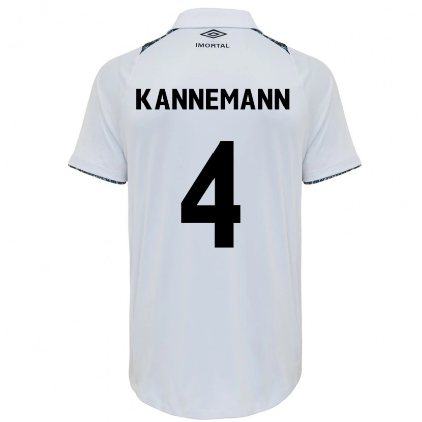 Danxen Mulher Camisola Walter Kannemann #4 Branco Azul Alternativa 2025/26 Camisa