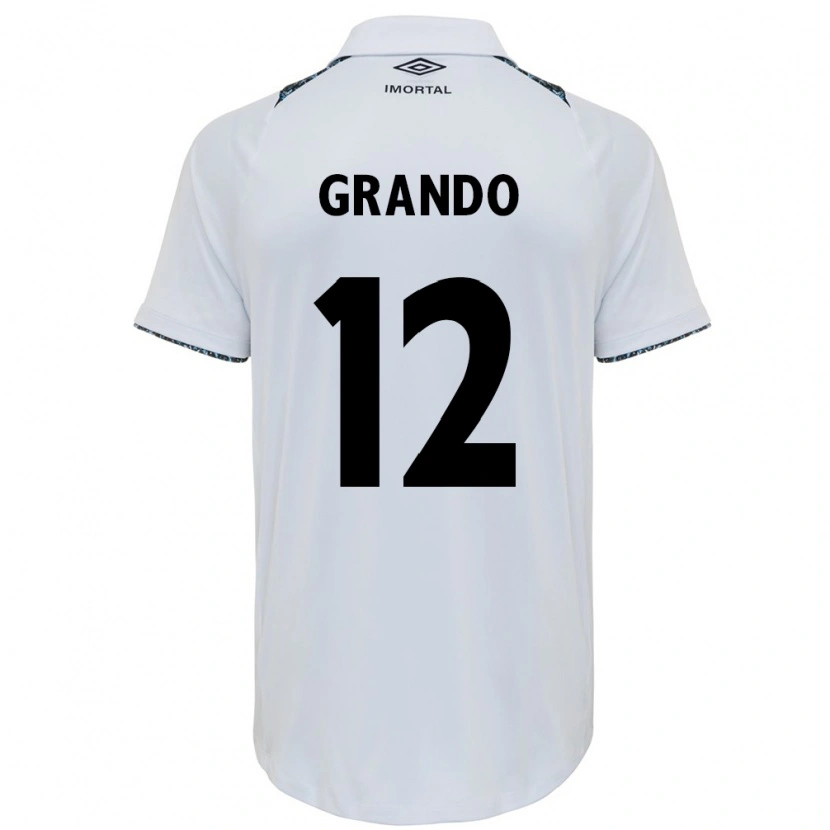 Danxen Mulher Camisola Gabriel Grando #12 Branco Azul Alternativa 2025/26 Camisa