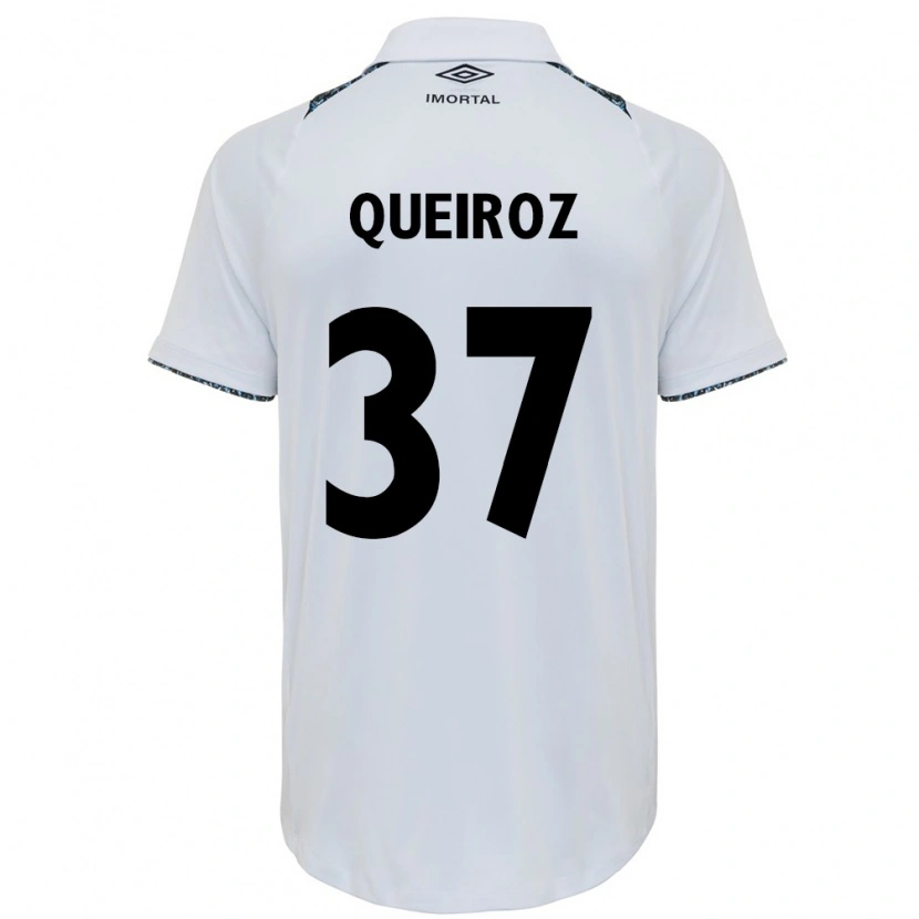 Danxen Mulher Camisola Du Queiroz #37 Branco Azul Alternativa 2025/26 Camisa