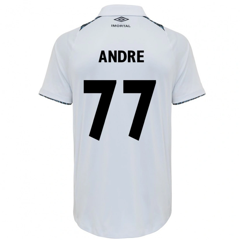 Danxen Mulher Camisola André Henrique #77 Branco Azul Alternativa 2025/26 Camisa
