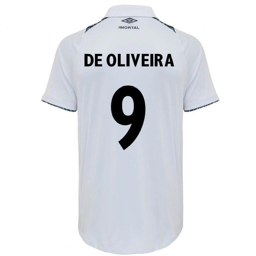 Danxen Mulher Camisola Veridiana Mostaco De Oliveira #9 Branco Azul Alternativa 2025/26 Camisa