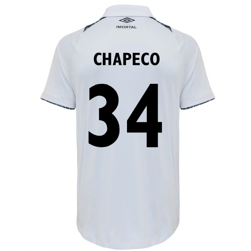 Danxen Mulher Camisola Gabriel Chapeco #34 Branco Azul Alternativa 2025/26 Camisa