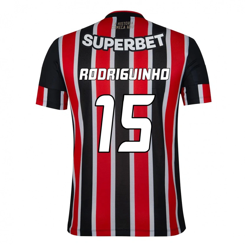 Danxen Mulher Camisola Rodriguinho #15 Preto Vermelho Alternativa 2025/26 Camisa