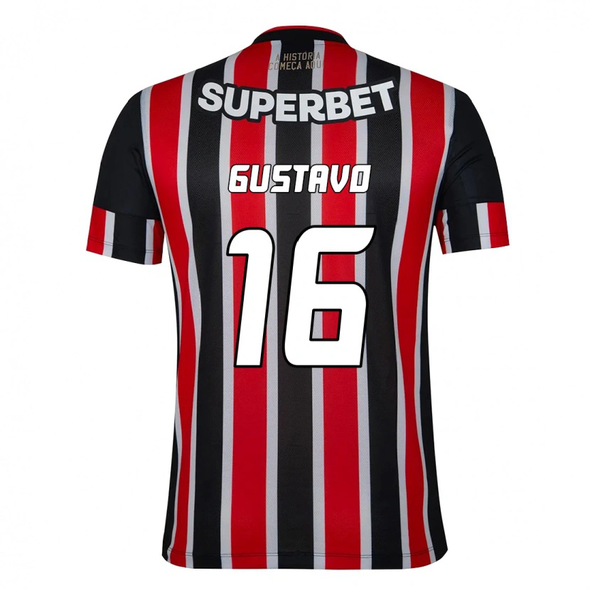 Danxen Mulher Camisola Luiz Gustavo #16 Preto Vermelho Alternativa 2025/26 Camisa