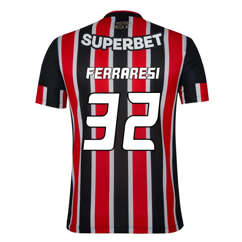 Danxen Mulher Camisola Nahuel Ferraresi #32 Preto Vermelho Alternativa 2025/26 Camisa