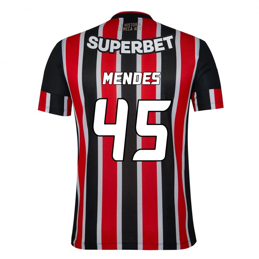 Danxen Mulher Camisola Nathan Mendes #45 Preto Vermelho Alternativa 2025/26 Camisa