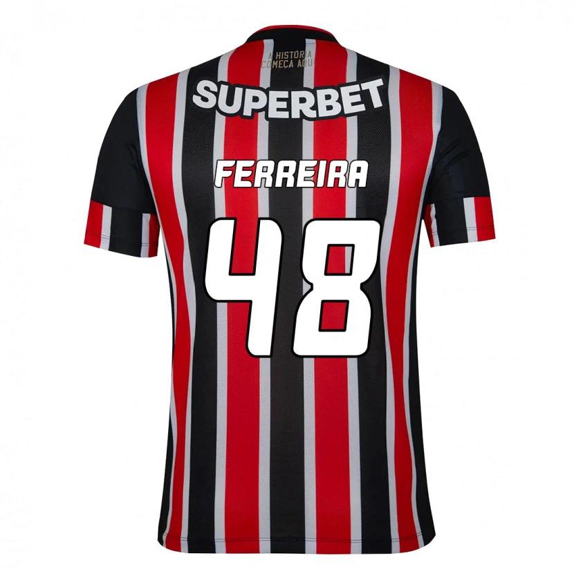 Danxen Mulher Camisola Lucas Ferreira #48 Preto Vermelho Alternativa 2025/26 Camisa