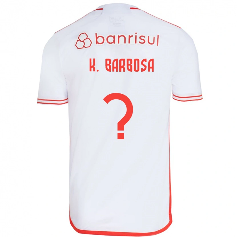 Danxen Mulher Camisola Kauã Barbosa #0 Branco Vermelho Alternativa 2025/26 Camisa
