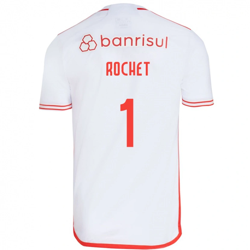 Danxen Mulher Camisola Sergio Rochet #1 Branco Vermelho Alternativa 2025/26 Camisa