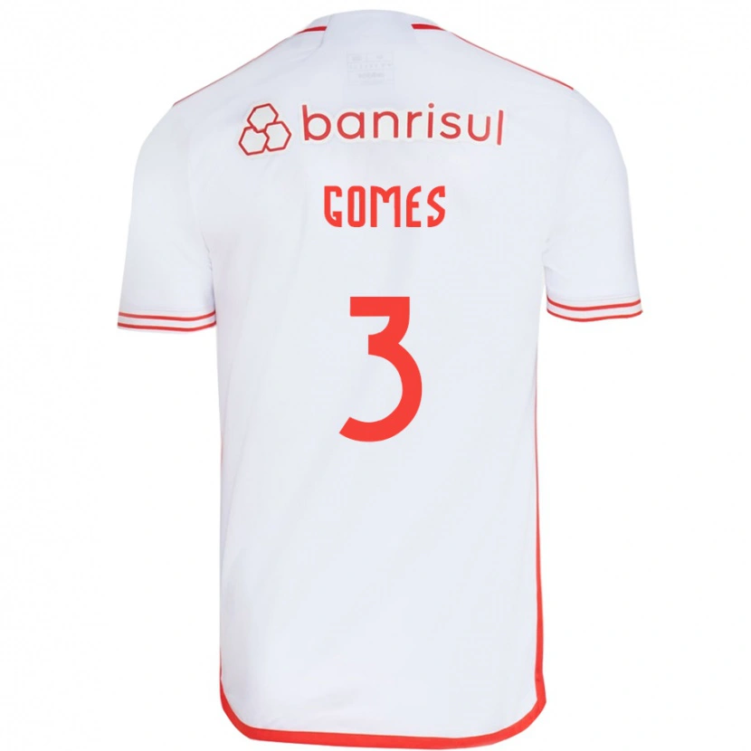 Danxen Mulher Camisola Igor Gomes #3 Branco Vermelho Alternativa 2025/26 Camisa