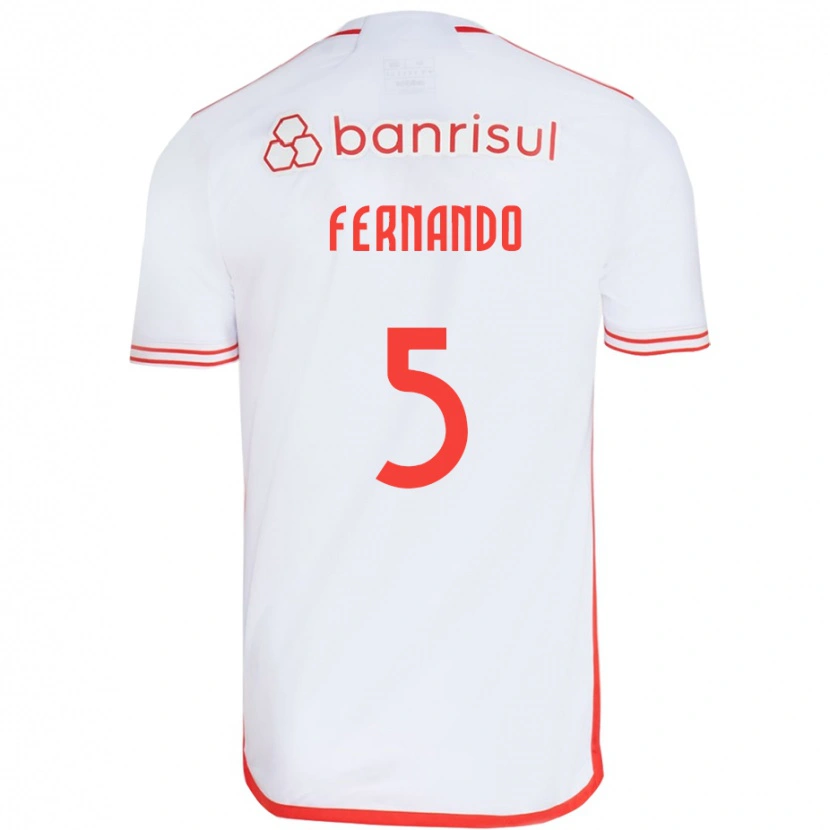 Danxen Mulher Camisola Fernando #5 Branco Vermelho Alternativa 2025/26 Camisa