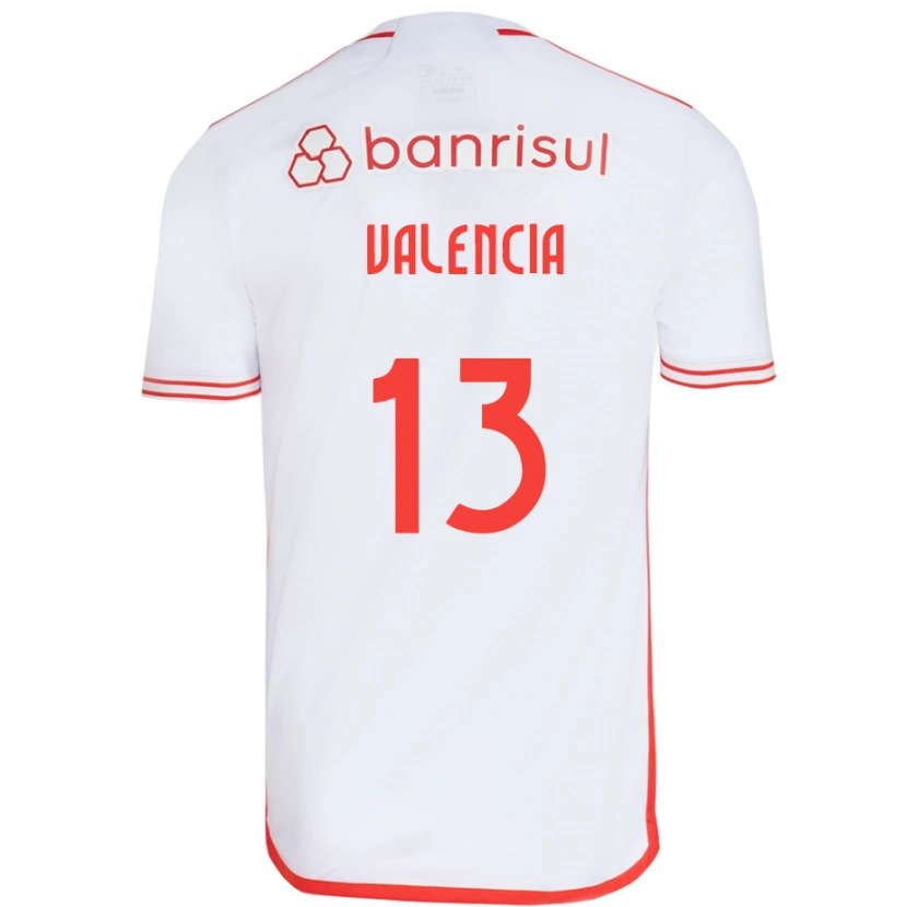 Danxen Mulher Camisola Enner Valencia #13 Branco Vermelho Alternativa 2025/26 Camisa