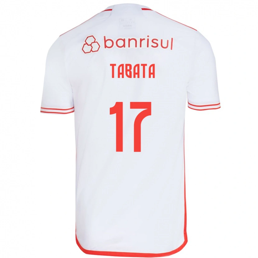 Danxen Mulher Camisola Bruno Tabata #17 Branco Vermelho Alternativa 2025/26 Camisa