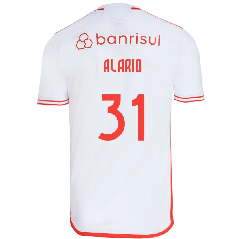 Danxen Mulher Camisola Lucas Alario #31 Branco Vermelho Alternativa 2025/26 Camisa