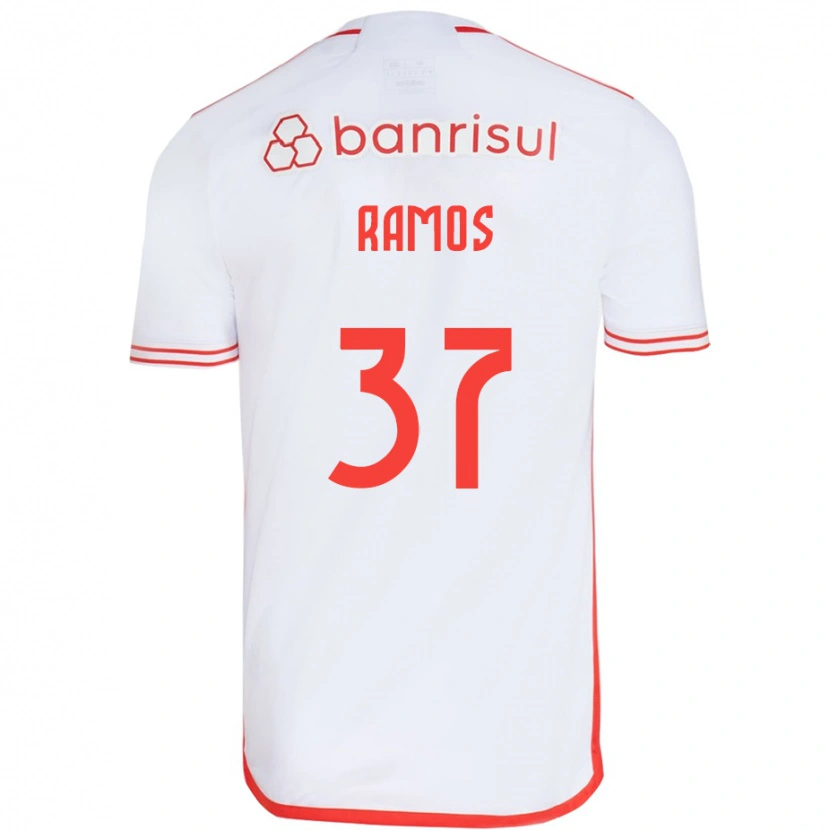 Danxen Mulher Camisola Lucas Ramos #37 Branco Vermelho Alternativa 2025/26 Camisa