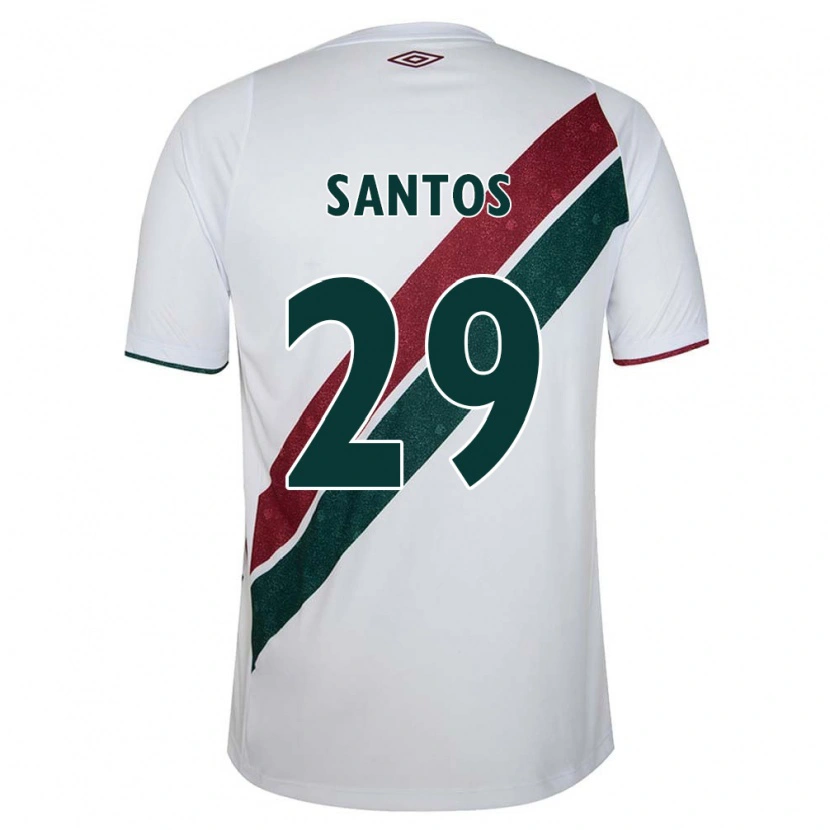 Danxen Mulher Camisola Thiago Santos #29 Branco Verde Bordô Alternativa 2025/26 Camisa