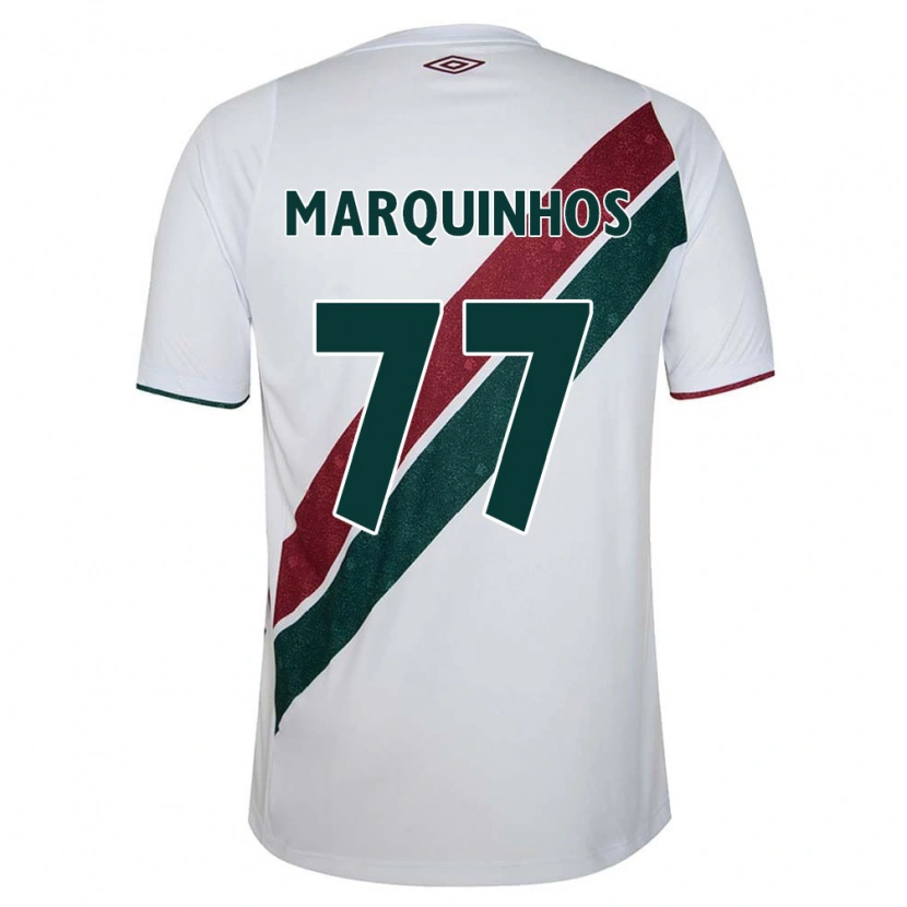 Danxen Mulher Camisola Marquinhos #77 Branco Verde Bordô Alternativa 2025/26 Camisa