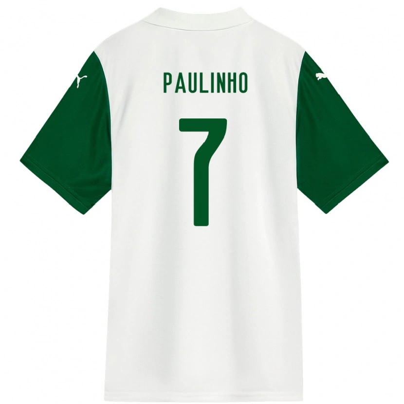 Danxen Mulher Camisola Paulinho #7 Branco Verde Alternativa 2025/26 Camisa