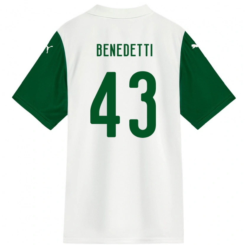 Danxen Mulher Camisola Luis Benedetti #43 Branco Verde Alternativa 2025/26 Camisa