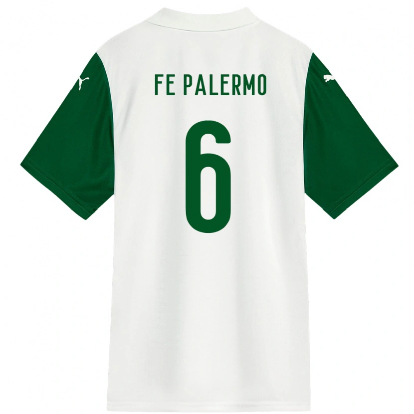 Danxen Mulher Camisola Fe Palermo #6 Branco Verde Alternativa 2025/26 Camisa