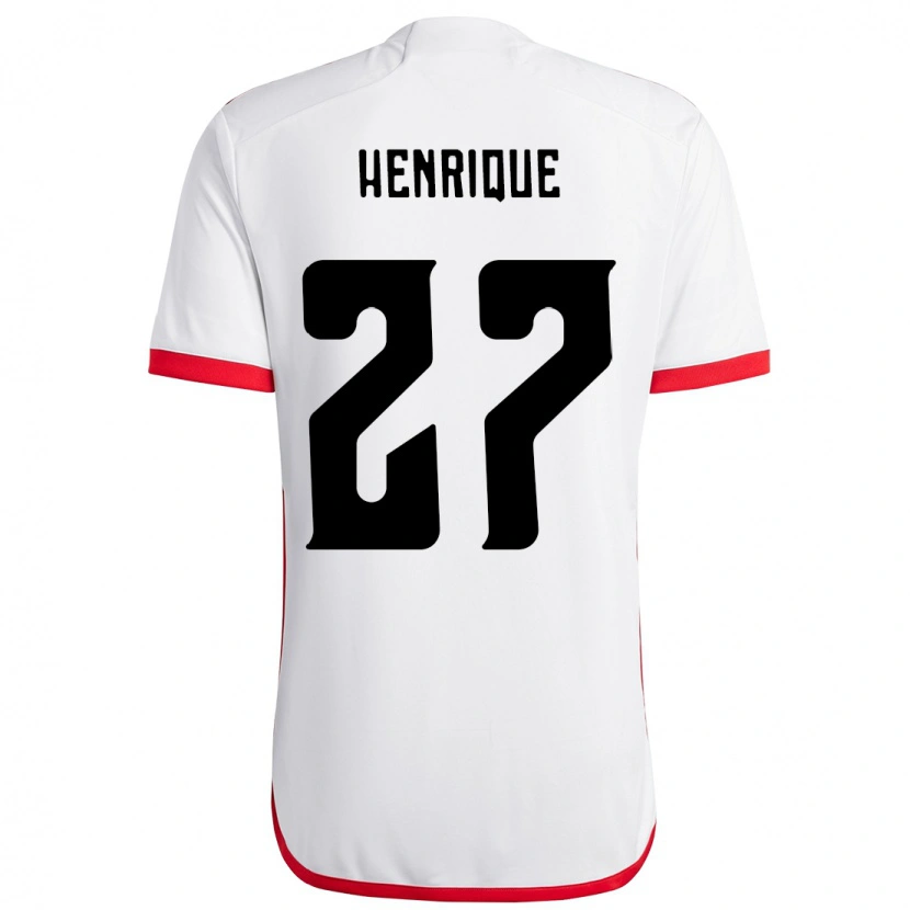 Danxen Mulher Camisola Bruno Henrique #27 Branco Vermelho Alternativa 2025/26 Camisa