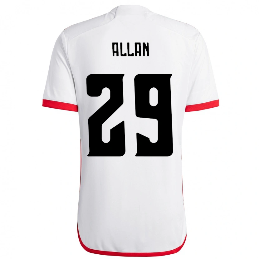 Danxen Mulher Camisola Allan #29 Branco Vermelho Alternativa 2025/26 Camisa