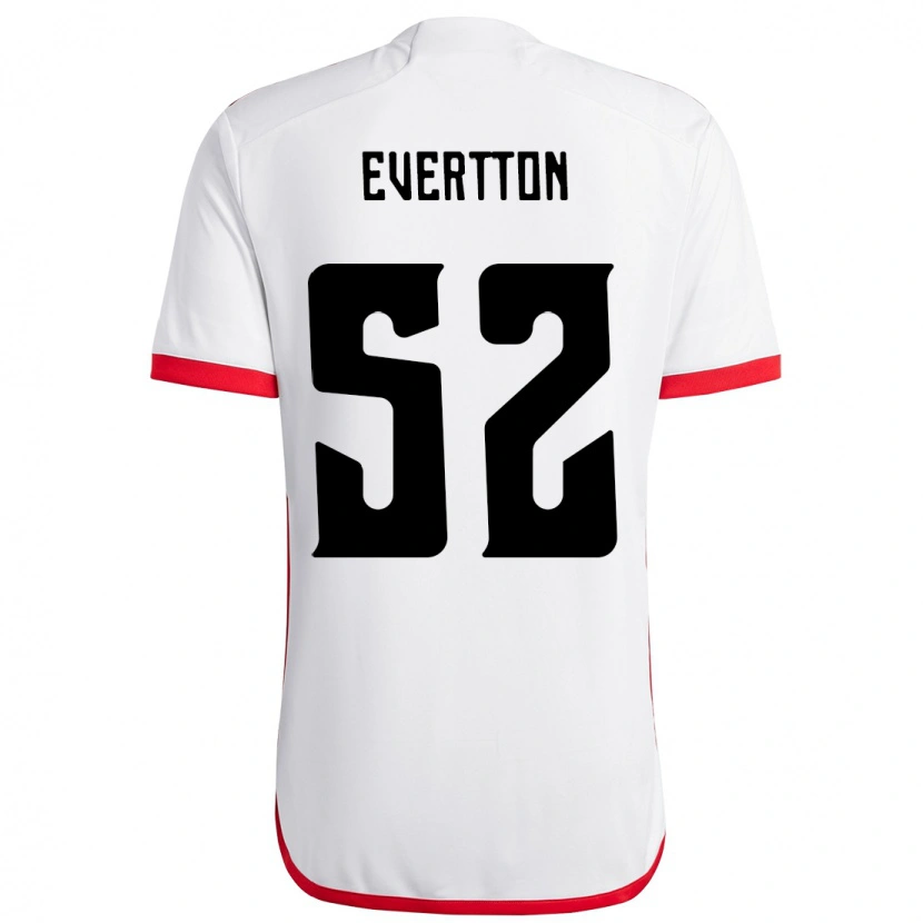 Danxen Mulher Camisola Evertton Araújo #52 Branco Vermelho Alternativa 2025/26 Camisa