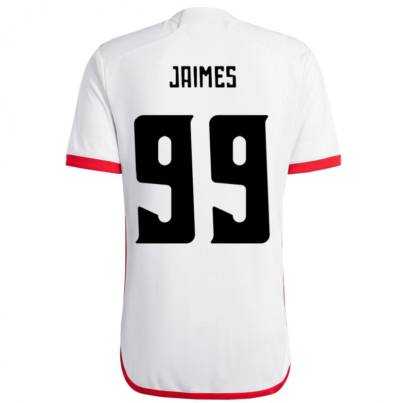 Danxen Mulher Camisola Sole Jaimes #99 Branco Vermelho Alternativa 2025/26 Camisa