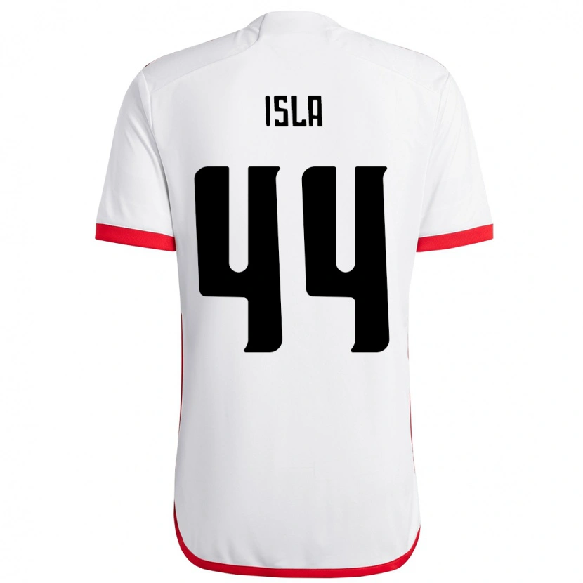 Danxen Mulher Camisola Mauricio Isla #44 Branco Vermelho Alternativa 2025/26 Camisa