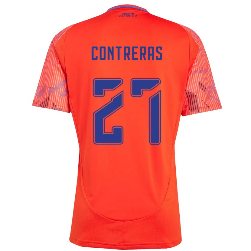 Danxen Mulher Camisola Rodrigo Contreras #27 Laranja Vermelho Alternativa 2025/26 Camisa