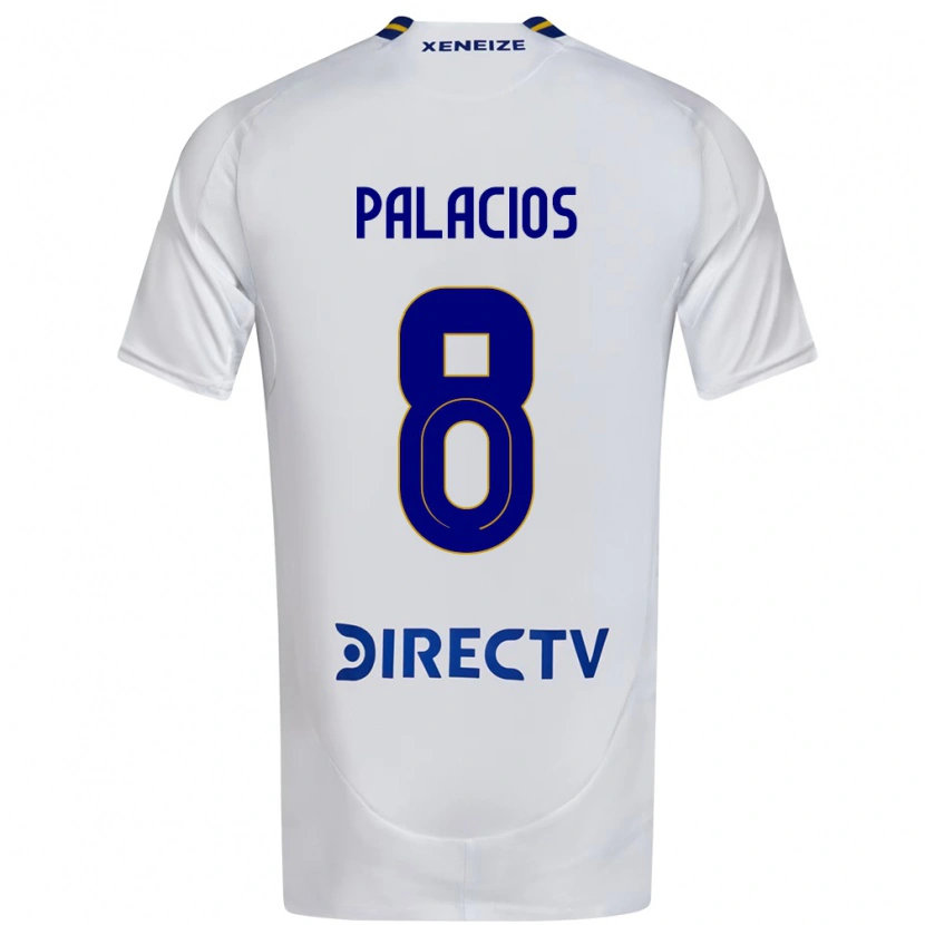Danxen Mulher Camisola Carlos Palacios #8 Branco Azul Alternativa 2025/26 Camisa