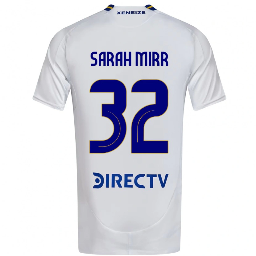 Danxen Mulher Camisola Sarah Mirr #32 Branco Azul Alternativa 2025/26 Camisa