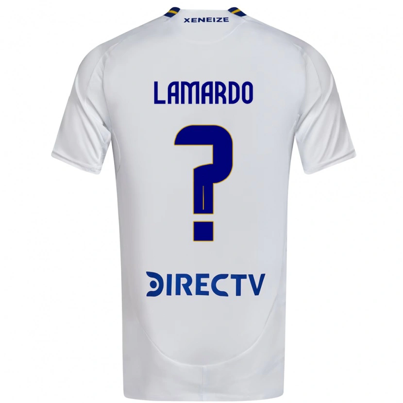 Danxen Mulher Camisola Gonzalo Lamardo #0 Branco Azul Alternativa 2025/26 Camisa