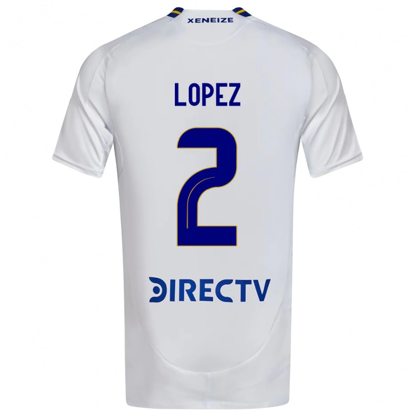 Danxen Mulher Camisola Lisandro Lopez #2 Branco Azul Alternativa 2025/26 Camisa