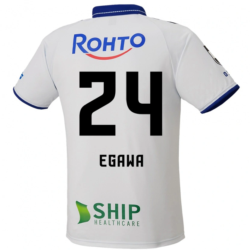 Danxen Mulher Camisola Yusei Egawa #24 Branco Azul Preto Alternativa 2025/26 Camisa