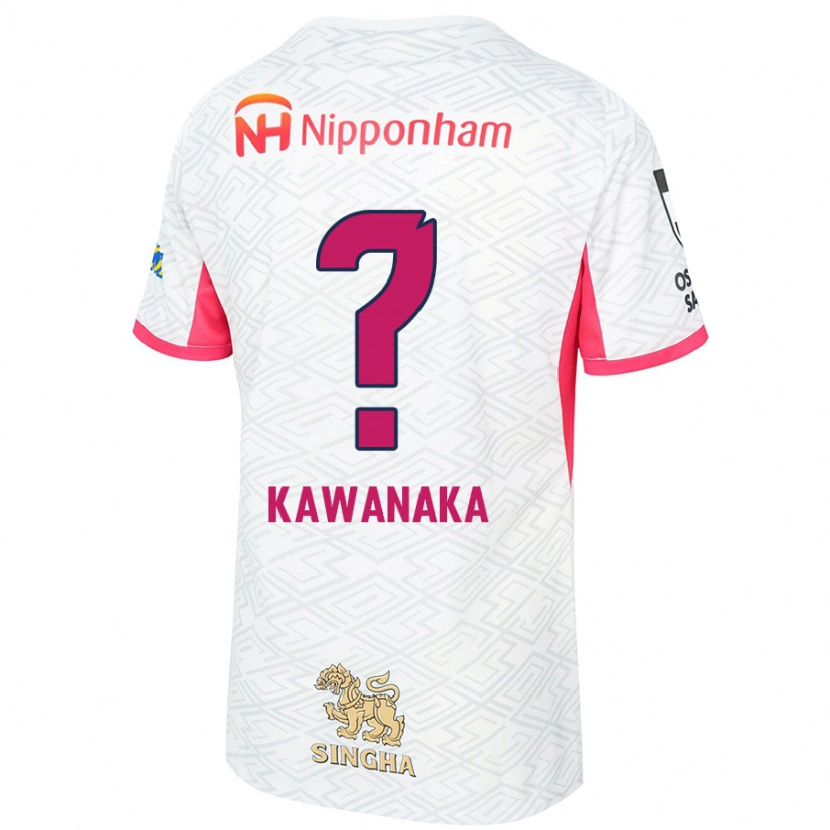 Danxen Mulher Camisola Aoto Kawanaka #0 Branco Rosa Sakura Alternativa 2025/26 Camisa