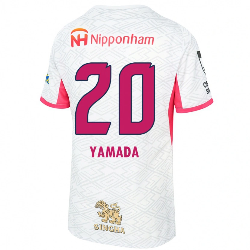 Danxen Mulher Camisola Kotaro Yamada #20 Branco Rosa Sakura Alternativa 2025/26 Camisa