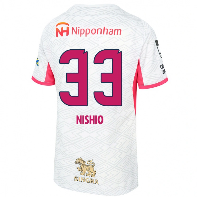 Danxen Mulher Camisola Ryuya Nishio #33 Branco Rosa Sakura Alternativa 2025/26 Camisa
