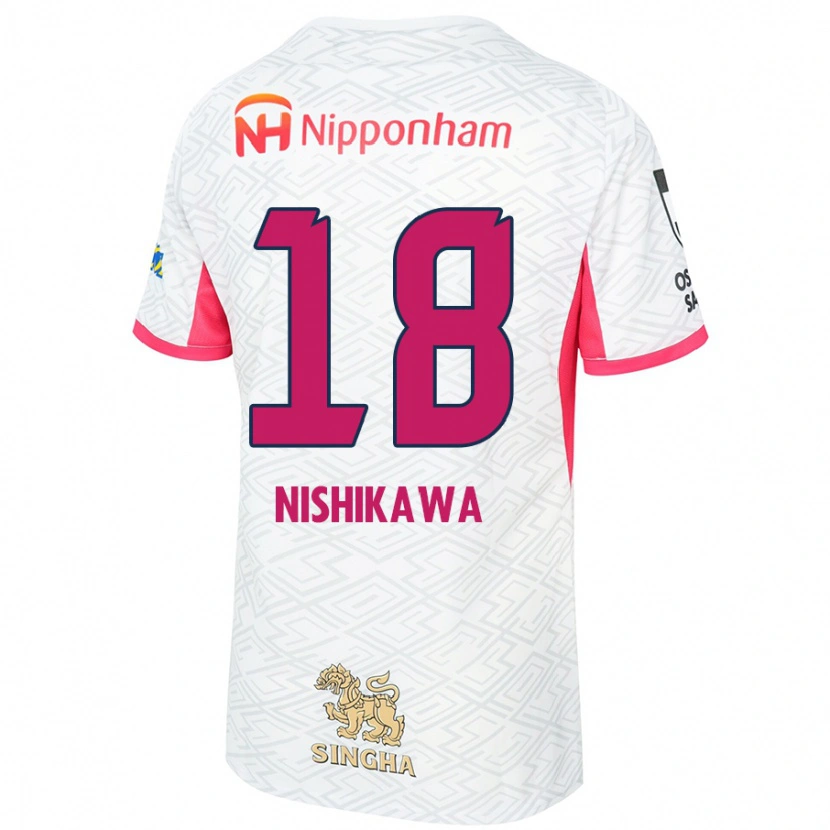 Danxen Mulher Camisola Jun Nishikawa #18 Branco Rosa Sakura Alternativa 2025/26 Camisa