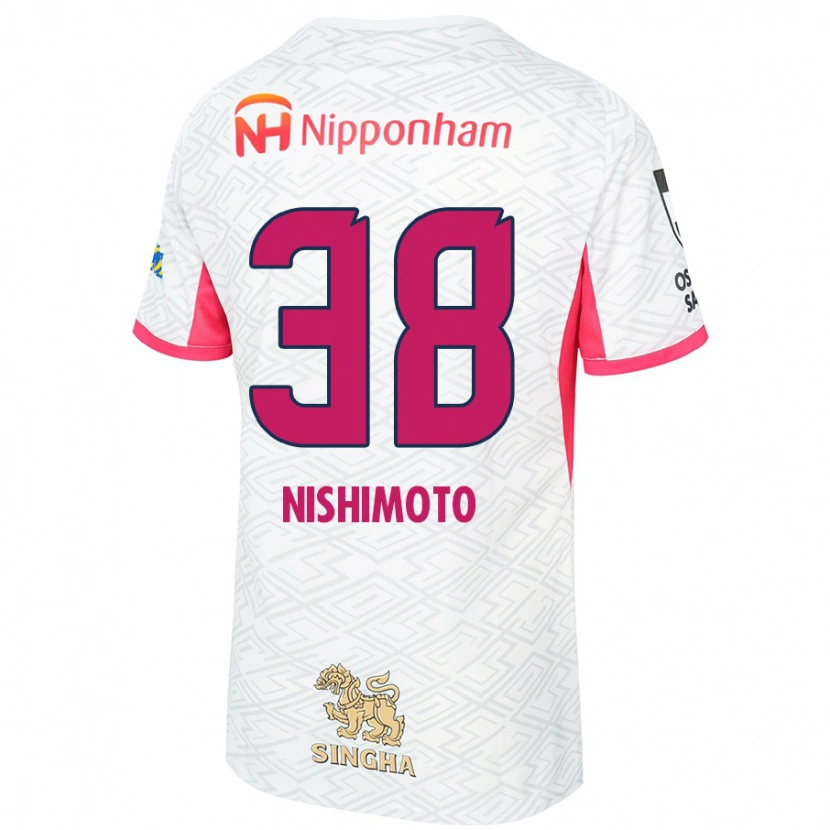 Danxen Mulher Camisola Masataka Nishimoto #38 Branco Rosa Sakura Alternativa 2025/26 Camisa