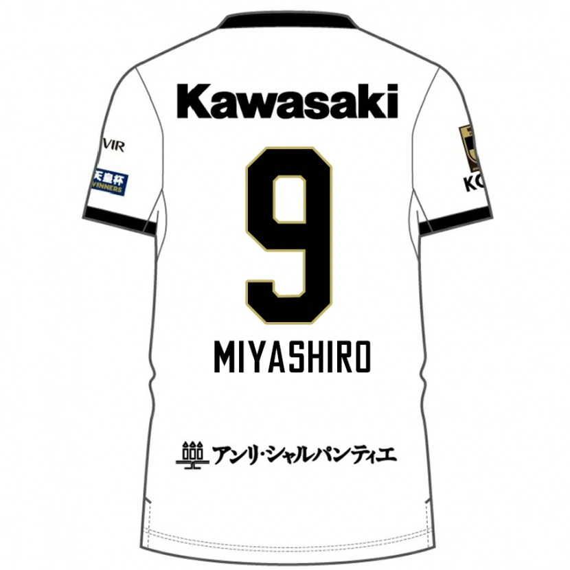 Danxen Mulher Camisola Taisei Miyashiro #9 Branco Preto Alternativa 2025/26 Camisa