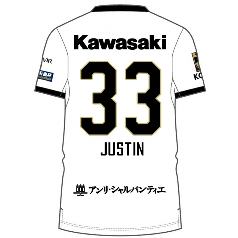 Danxen Mulher Camisola Justin Homma #33 Branco Preto Alternativa 2025/26 Camisa