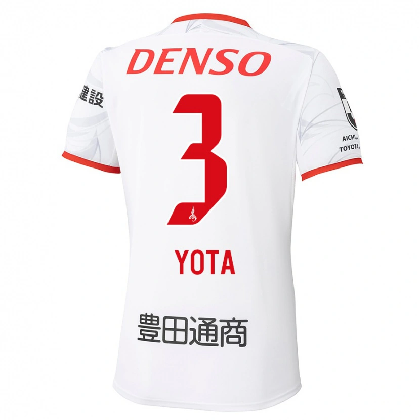 Danxen Mulher Camisola Yota Sato #3 Branco Vermelho Alternativa 2025/26 Camisa